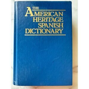 American Heritage Spanish dictionary hardback vintage navy blue reference educat